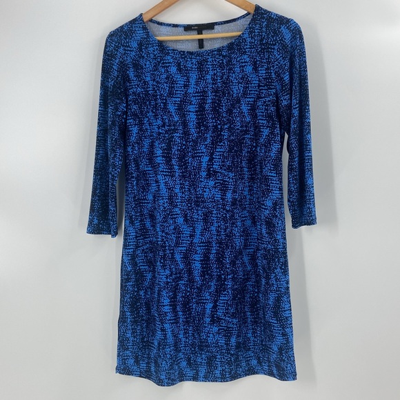 BCBG Maxazria blue black tunic dress top relaxed fit - Picture 12 of 12